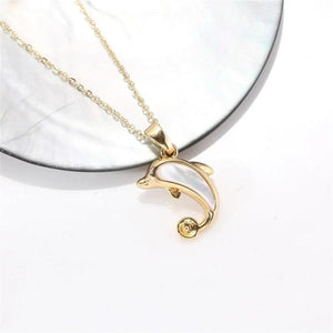 Mother-of-pearl Dolphin Pendant DIY Accessories Bag 14K Pearl Necklace