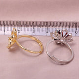 Copper-plated Gold Pearl Ring, Adjustable DIY Feminine Accessory