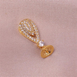 Copper Plated 18K Zircon Pearl Pendant Necklace with DIY Accessories