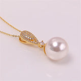 Copper Plated 18K Zircon Pearl Pendant Necklace with DIY Accessories
