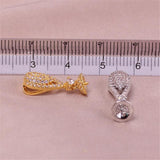Copper Plated 18K Zircon Pearl Pendant Necklace with DIY Accessories