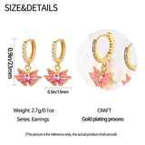 Rose Accessories 925 Sterling Silver Pink Butterfly Earrings