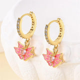 Rose Accessories 925 Sterling Silver Pink Butterfly Earrings