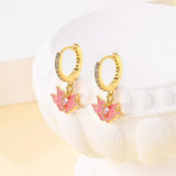 Rose Accessories 925 Sterling Silver Pink Butterfly Earrings