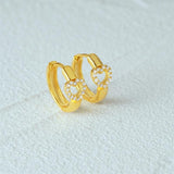 925 Silver Heart Gem Hoop Earrings Valentine Gift
