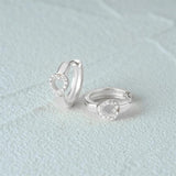 925 Silver Heart Gem Hoop Earrings Valentine Gift