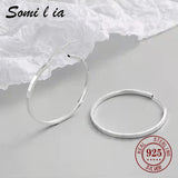 Somilia Women's Big Hoop Earrings 18k Golden Plated 925 Sterling Silver