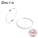Somilia Women's Big Hoop Earrings 18k Golden Plated 925 Sterling Silver