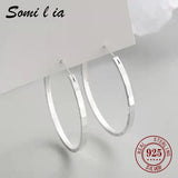 Somilia Women's Big Hoop Earrings 18k Golden Plated 925 Sterling Silver