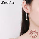 Somilia Women's Big Hoop Earrings 18k Golden Plated 925 Sterling Silver