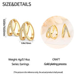 925 Silver Stone Inlaid K-gold Earrings for Ladies