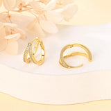 925 Silver Stone Inlaid K-gold Earrings for Ladies