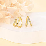 925 Silver Stone Inlaid K-gold Earrings for Ladies