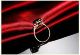 14K Rose Natural Grandmother Green Emerald Ring Women Anillos