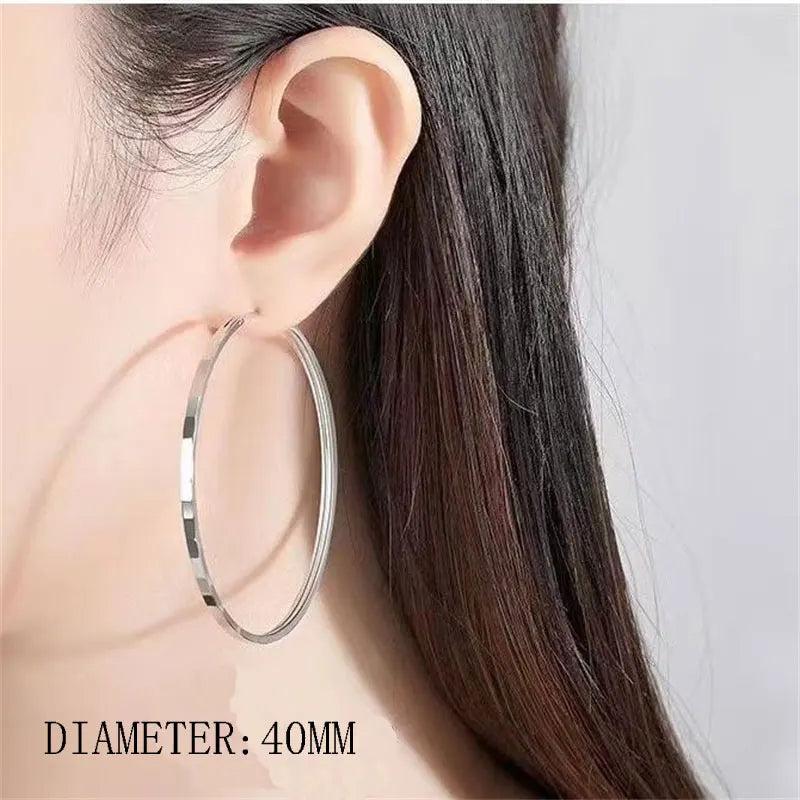 Somilia 18k Gold Plated Women's Hoop Earrings 925 Sterling Silver