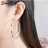 Somilia 18k Gold Plated Women's Hoop Earrings 925 Sterling Silver