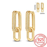 Minimal 925 Sterling Silver Square K-gold Stone Earrings