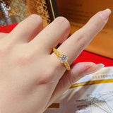 14K Yellow Diamond Adjustable Ring - Fine Jewelry for Women