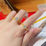 14K Yellow Diamond Adjustable Ring - Fine Jewelry for Women