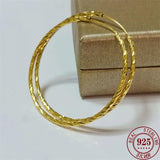 Senlissi 925 Silver Plated 18K Yellow Hoop Earrings Drop Earrin