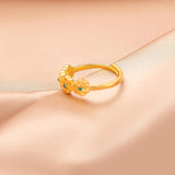 Flourishing Flowers Rings for Women Birthday Wedding Engagement