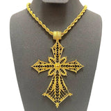 Ethiopian Cross Pendant with Twisted Chain African Wedding Party Jewelry
