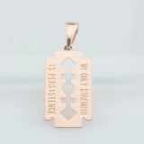 FJ 585 Rose Square Letter Pendant Chains Jewelry