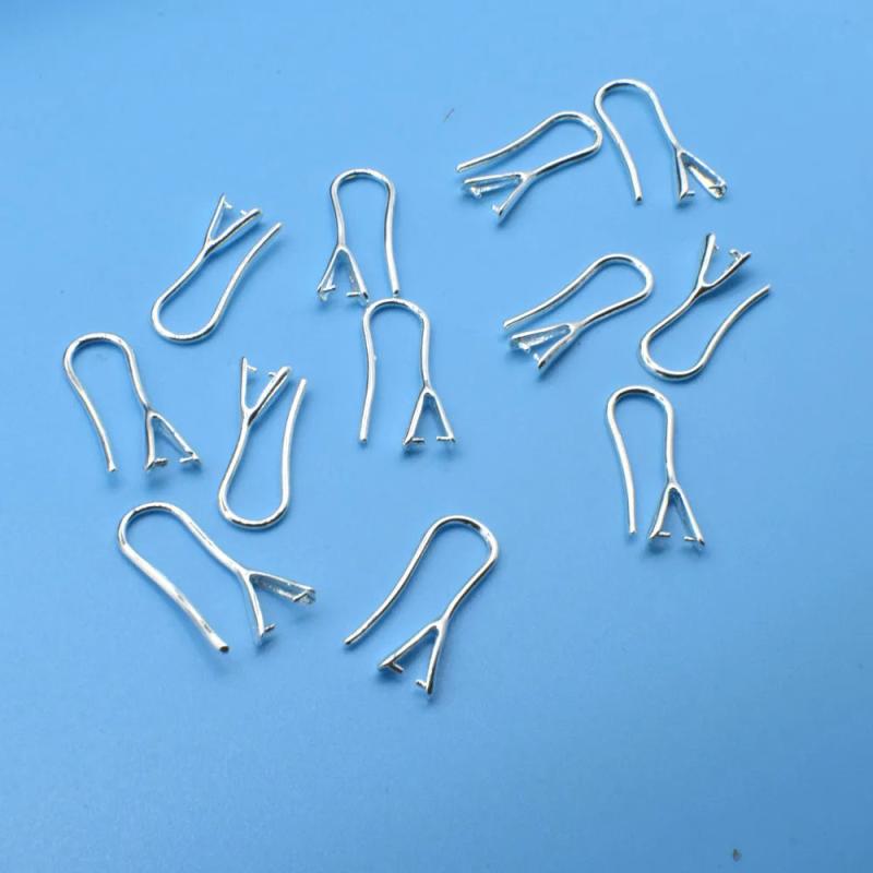 10PCS Lot 925 Silver/Rose Gold/18K Pinch Bail Hook Earwires For Beads