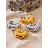 Stainless Steel CZ Huggie Earrings High Zirconia Silver Jewelry