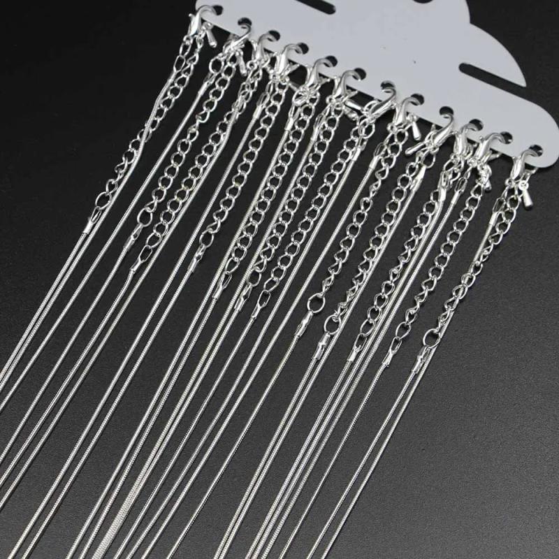 12Pcs/Pack K Lobster Claw Clasp Necklace Chains DIY Jewelry Making Material