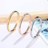 18K Stainless Steel Roman Numerals Bracelet Cuff Bangle