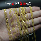 12Pcs 40-60cm K Lobster Claw Clasp Necklace Chains DIY Jewelry Bulk Accessories