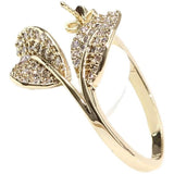 Leaf Pearl Zirconia Ring DIY Accessory