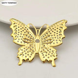 20 PCS 47*42mm Metal Filigree Flowers Slice Butterfly Charms Pendant Base