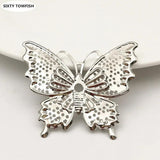 20 PCS 47*42mm Metal Filigree Flowers Slice Butterfly Charms Pendant Base