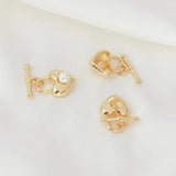 14K Copper Clad Small Bear Hollow Bracket Heart Shaped OT Buckle