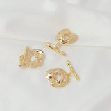 14K Copper Clad Small Bear Hollow Bracket Heart Shaped OT Buckle