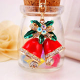 Christmas Red Bell Keychain Car Bag Metal Pendant Keyring Gift