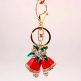 Christmas Red Bell Keychain Car Bag Metal Pendant Keyring Gift
