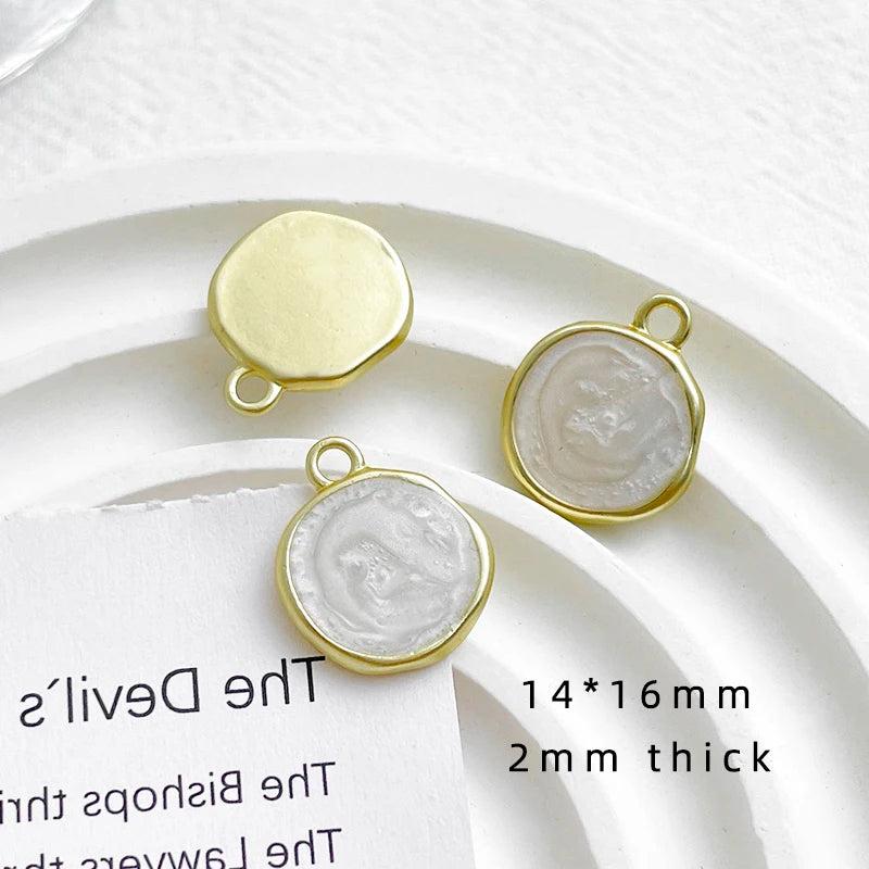 10 K Dropwise Glaze Disc Pendant DIY Jewelry Making Materials