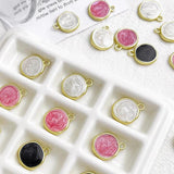 10 K Dropwise Glaze Disc Pendant DIY Jewelry Making Materials