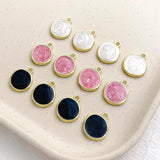 10 K Dropwise Glaze Disc Pendant DIY Jewelry Making Materials