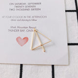 6pcs Alloy Triangle Earrings White