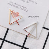 6pcs Alloy Triangle Earrings White