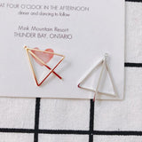 6pcs Alloy Triangle Earrings White