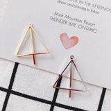 6pcs Alloy Triangle Earrings White