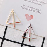 6pcs Alloy Triangle Earrings White