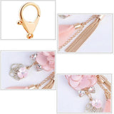 Flower Keychain Charms Crystal Tassel Chain Car Key Ring Bag Pendant