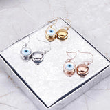 Stainless Steel Round Eye Drop Earrings Gift