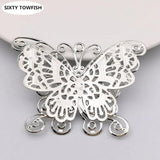 10PC Metal Filigree Flowers Slice Butterfly Charms DIY Jewelry Components